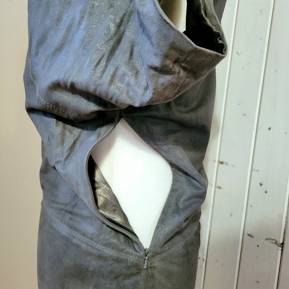 MUUBAA | LEATHER MIDI DRESS metallic grey - Picture 4 of 8